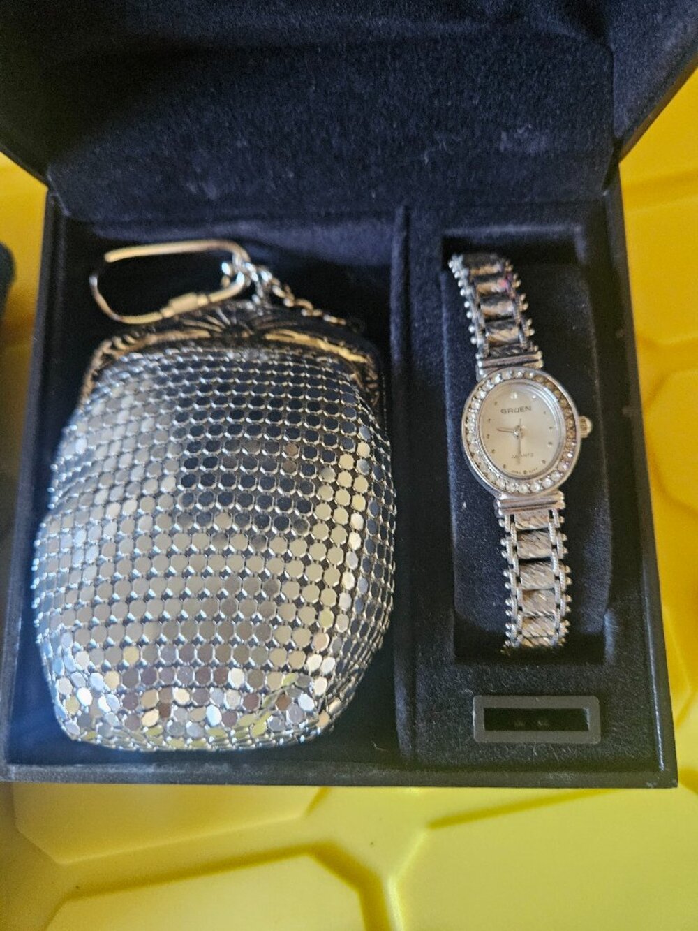 Vintage Gruen watch and pouch